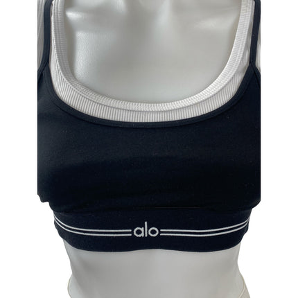 Alo Yoga Airbrush Better Together Women's Black Athletic Activewear Sports Bra S