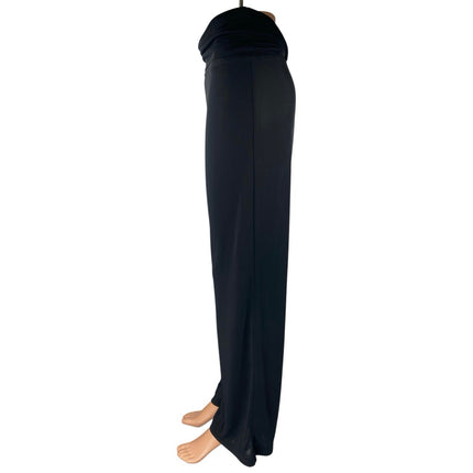 AK Anne Klein Black High Waisted Pull On Wide Leg Yoga Leggings Pants Size S