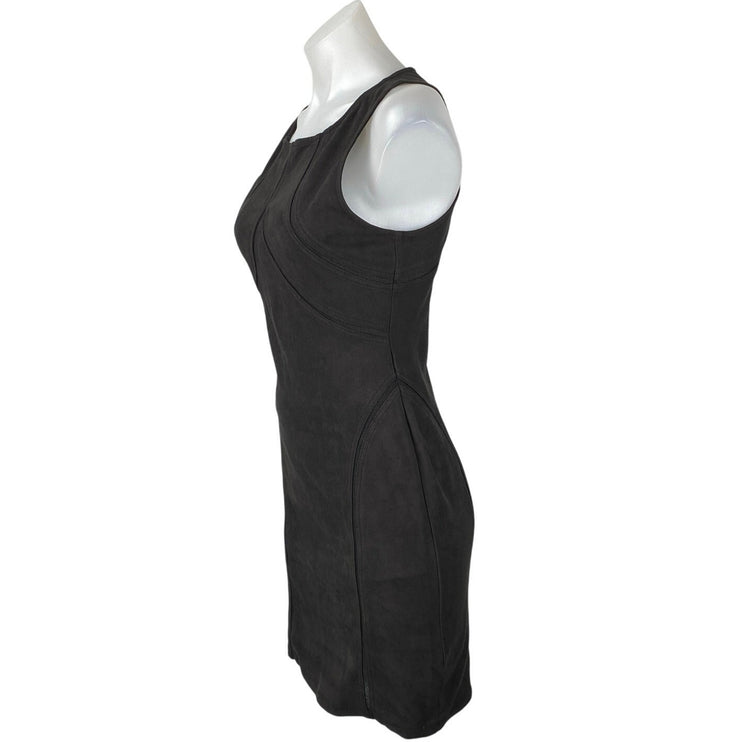 Sanctuary Womens Black Faux Suede Sleeveless Bodycon Sheath Pencil Dress Size XS
