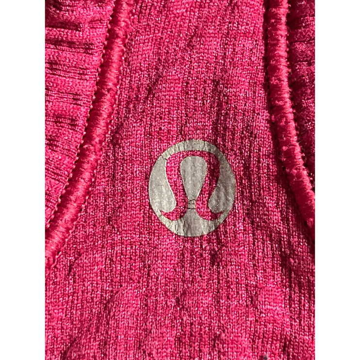 Lululemon Pink Scoop Neck Sleeveless Yoga Athletic Activewear Crop Tank Top Sz 2