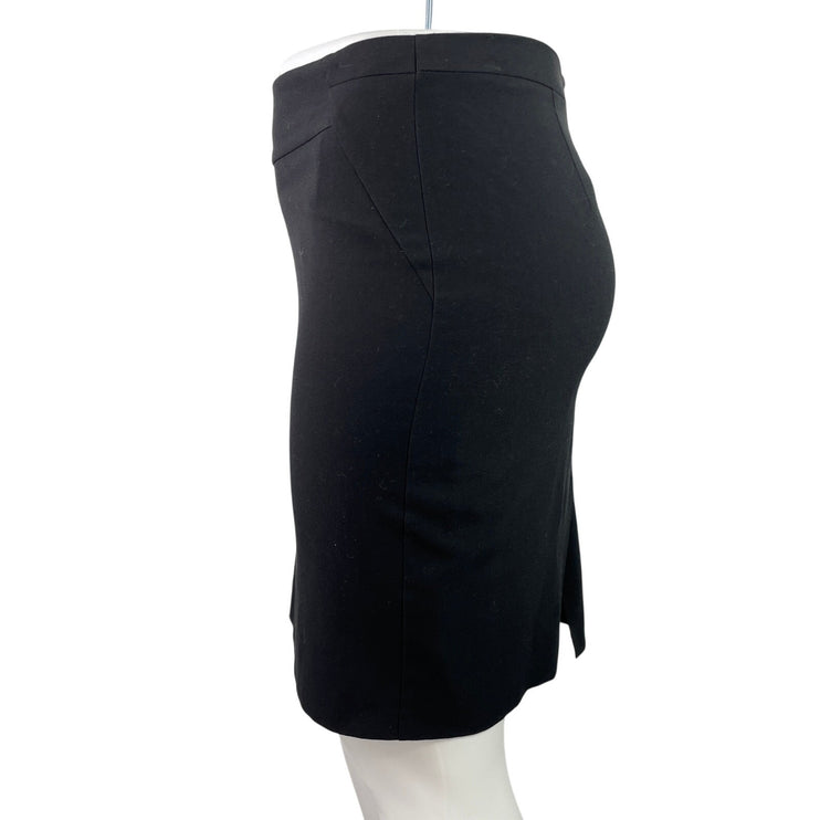 M&S Marks & Spencer Black High Waisted Slit Career Pencil Mini Skirt Size 12