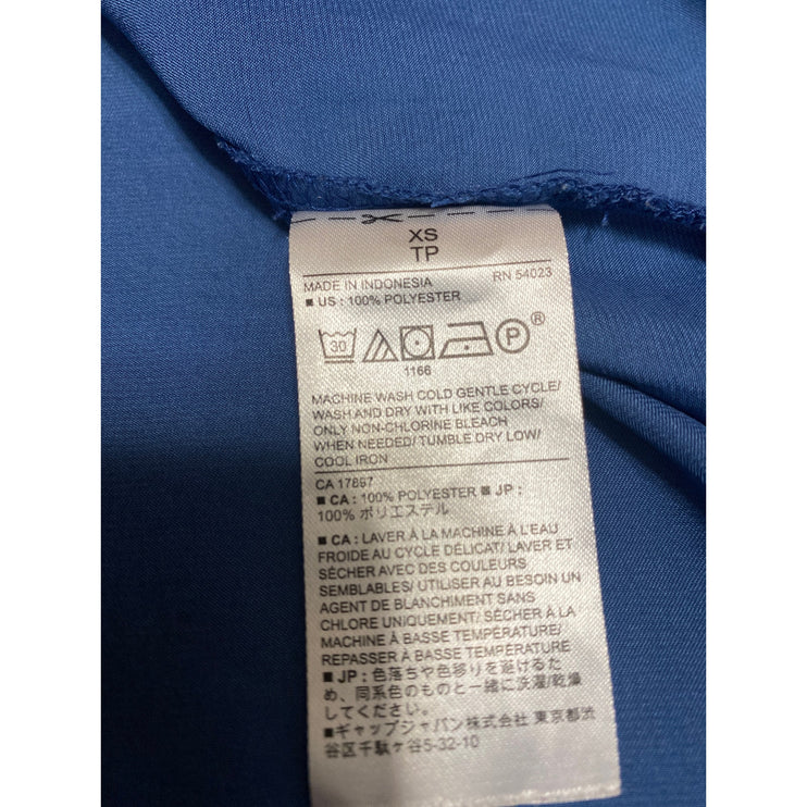 Banana Republic Women's Blue Collared Long Sleeve Crop Shirt Blouse Top Size XS