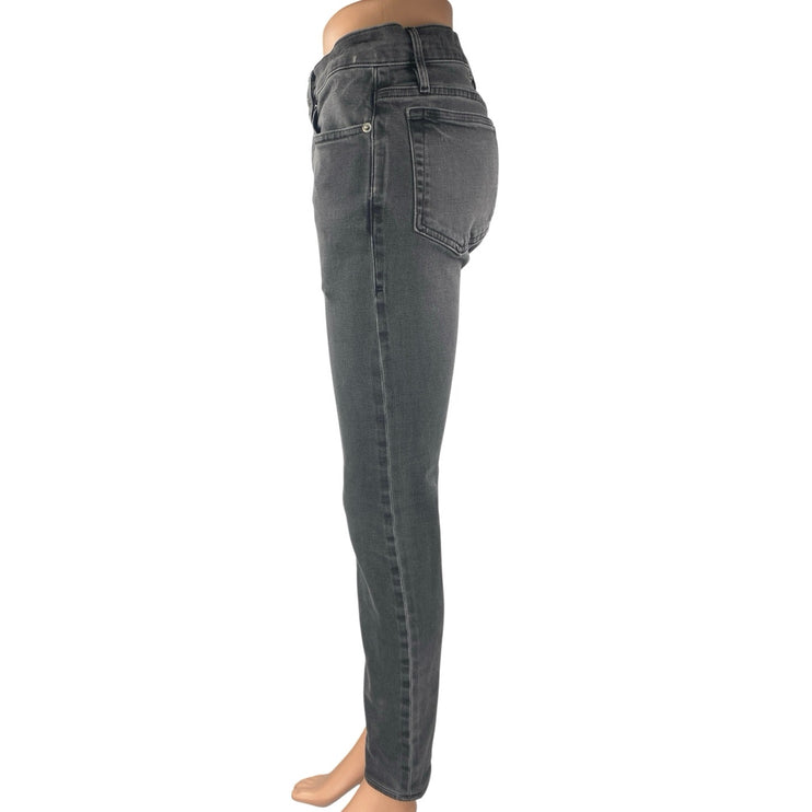 Frame L'Homme Womens Black Gray Mid Rise Skinny Straight Denim Jeans Pants Sz 29
