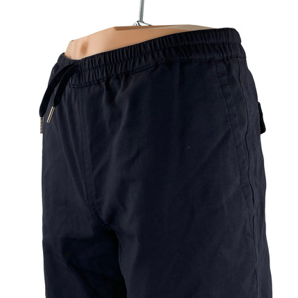 Sandro Men's Navy Blue Wool Drawstring Chino Khaki Bermuda Sweat Shorts Size 40