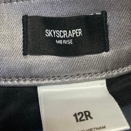 Express Skycraper Womens Silver Metallic Mid Rise Bootcut Flared Pants Size 12R