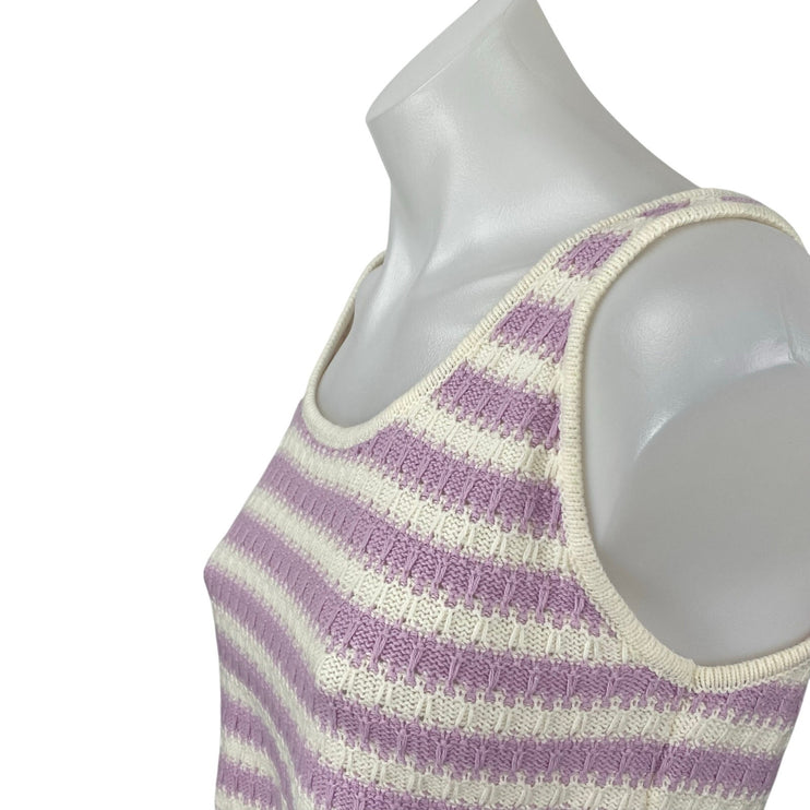 Willow & Wind Purple Lilac Striped Crop Tank Top Cardigan 2 Piece Set Size M