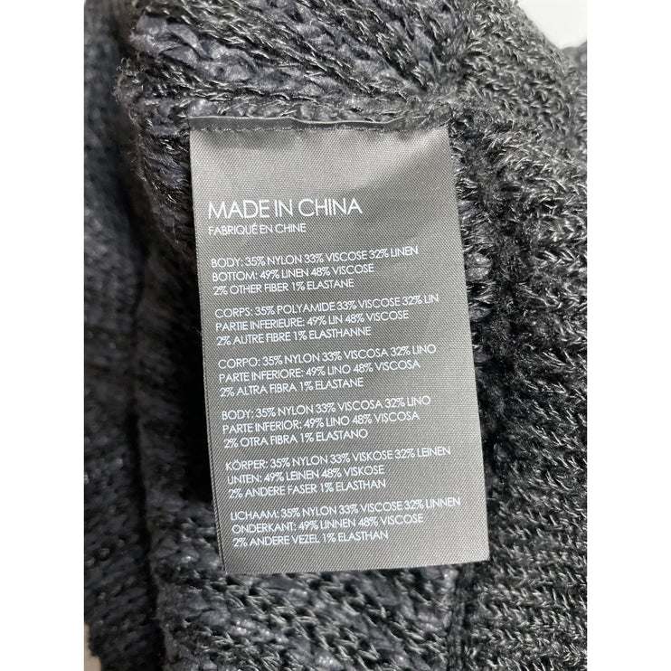 Club Monaco Women's Black Sleeveless Linen Ruffle Fringe Tank Blouse Top Size M