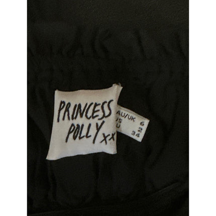 Princess Polly Black Linen Short Puff Sleeve Tie Button Up Mini Bodycon Dress 2