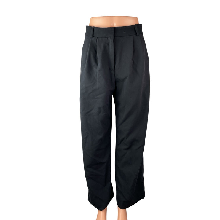 Abercrombie & Fitch Black High Rise Pleated Straight Trousers Dress Pants Size 4
