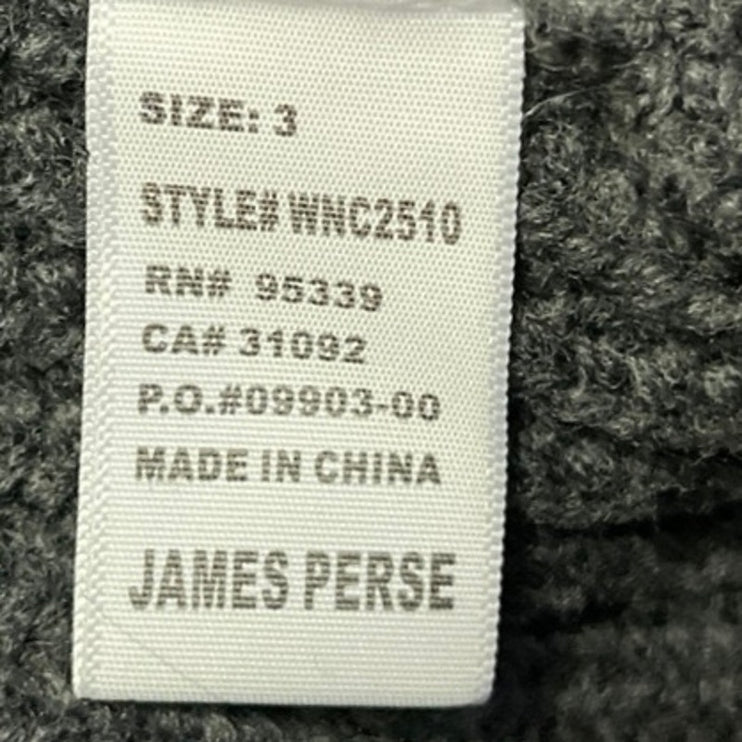James Perse Gray Wool Alpaca Chunky Knit Draped Oversized Cardigan Sweater Top 3