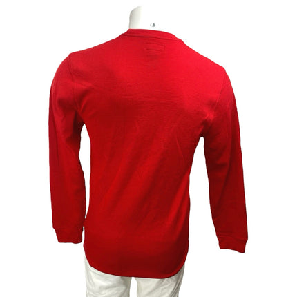 Polo Ralph Lauren Sleepwear Men's Red Embroidered Bear Knit Long Sleeve Top Sz M