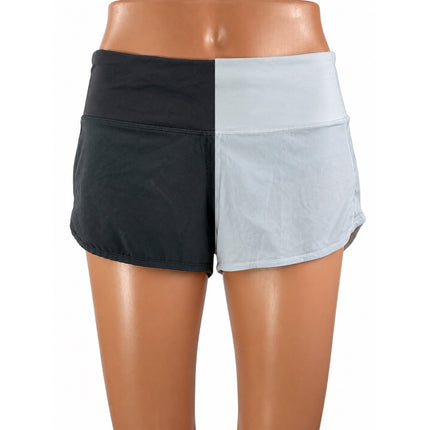 Lululemon Run Women's Black White Elastic Waist Athletic Speed Running Shorts 4