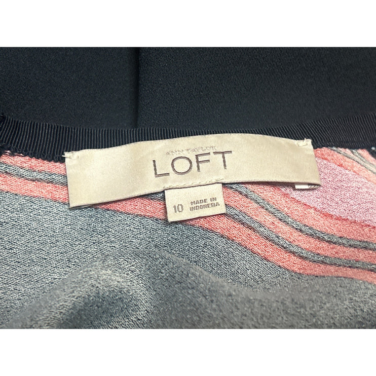 Ann Taylor LOFT Multicolor Striped Colorblock Sleeveless Sheath Mini Dress Sz 10