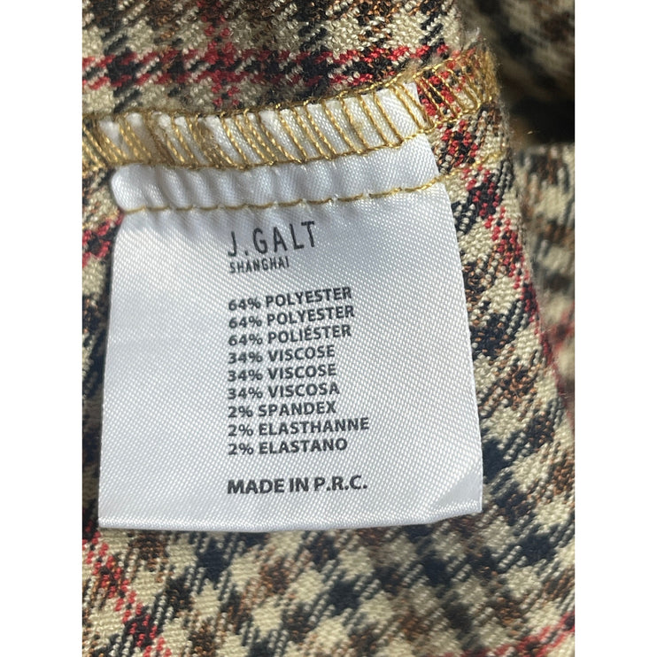 John Galt Brandy Melville Cara Brown Plaid Check High Waist Mini Pencil Skirt S