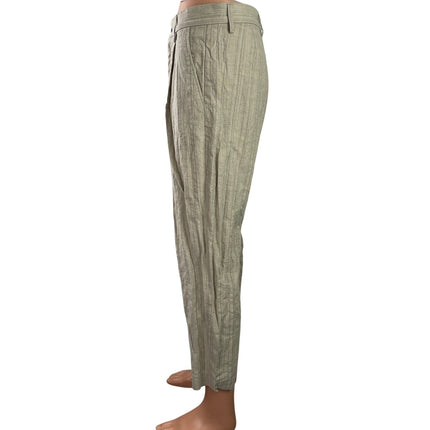 Urban Revivo Womens Beige Pleated High Waisted Straight Leg Trousers Pants Sz S