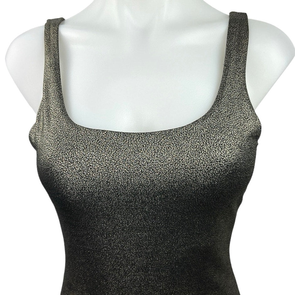 lac bleu dress Lac Bleu Women's Black Sleeveless Square Neck Stretch Tank Bodycon Dress Size S