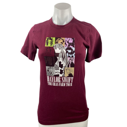 COWS Haylor Swift The Eras Farm Tour Red Maroon Crew Taylor T Shirt Tee Top XS
