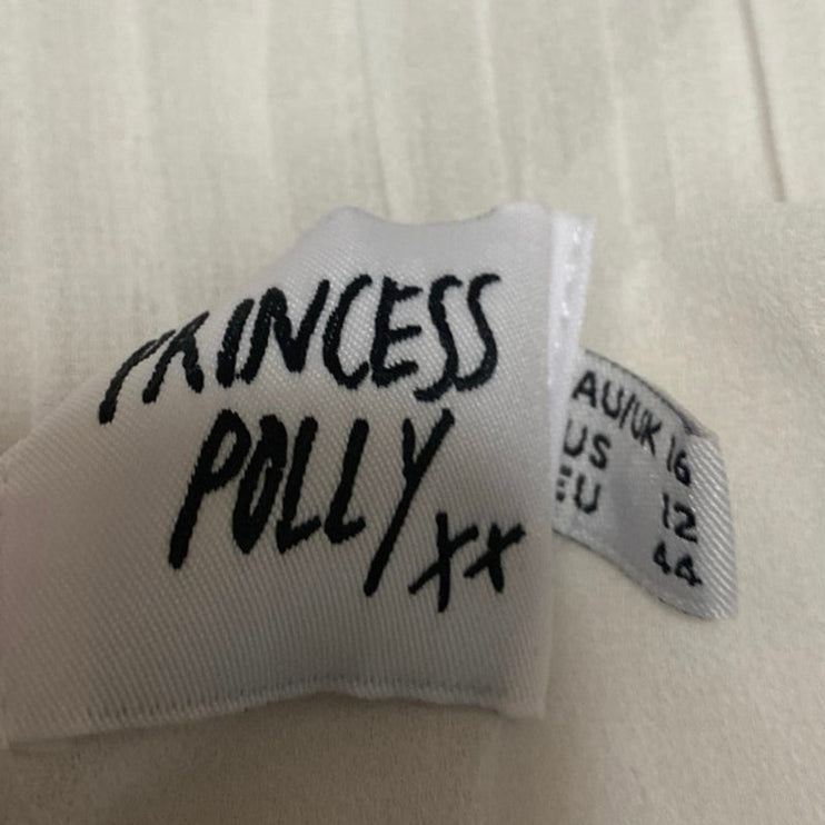 Princess Polly White Sleeveless Pleated Ruffle Scoop Neck Camisole Crop Top 12