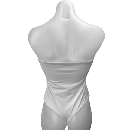 Aritzia Babaton White Strapless Tube Bandeau Sleeveless Bodysuit Top Size M