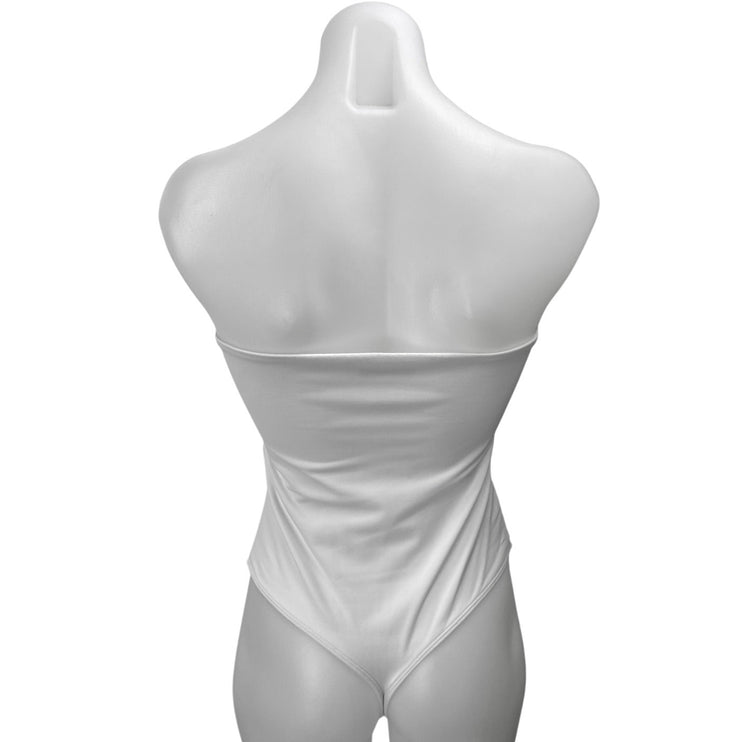 Aritzia Babaton White Strapless Tube Bandeau Sleeveless Bodysuit Top Size M