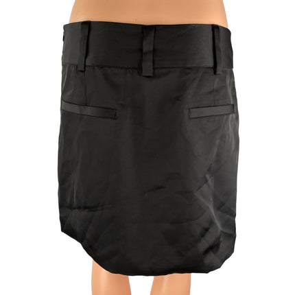 NEW Cotton Candy LA Womens Black Draped Folded Mini Asymmetrical Wrap Skirt Sz L