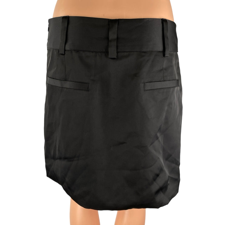 NEW Cotton Candy LA Womens Black Draped Folded Mini Asymmetrical Wrap Skirt Sz L