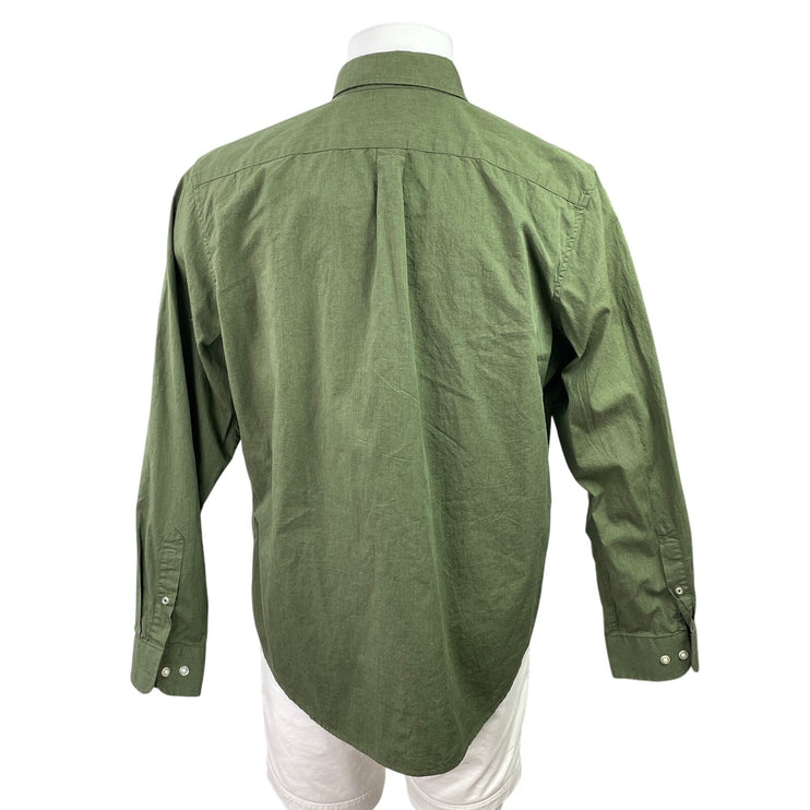 Banana Republic Men Green Camden Standard Oxford Long Sleeve Button Up Shirt L