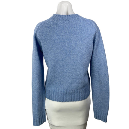 Helmut Lang Women's Blue Wool Crew Neck Long Sleeve Knit Pullover Sweater Size S