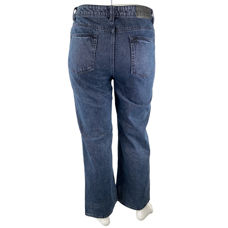 ASOS Women's Blue High Waisted Medium Wash Straight Leg Denim Jeans Size 32