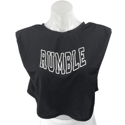 NEW Beach Riot Rumble Women's Black Sleeveless Crop Muscle Tee Tank Top Size M