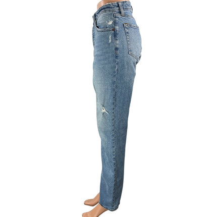 Abercrombie & Fitch The Dad Blue High Rise Straight Denim Jeans Pants0 Size 25/0