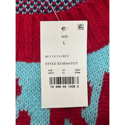 NEW 33 Degrees Merry & Bright Multicolor Oversized Holiday Sweater Top Size L