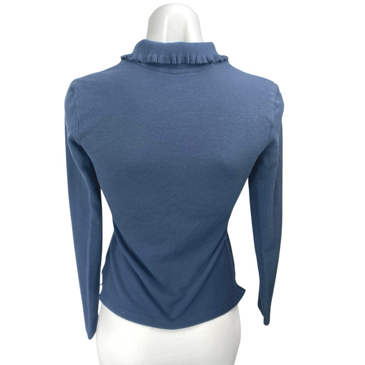 Brooks Brothers Head of Charles Blue Long Sleeve Collar Button Polo Shirt Top XS