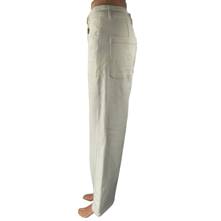 Calla Women's White High Waisted Baggy Palazzo Wide Leg Denim Jeans Size 6