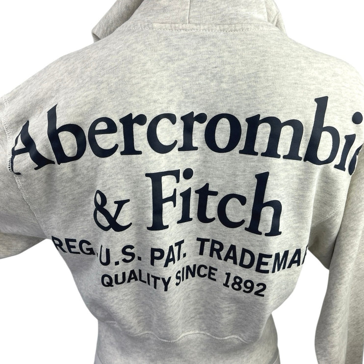 Abercrombie & Fitch Heather Gray Full Zip Hooded Hoodie Sweatshirt Top Size XS