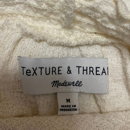 Madewell Texture & Thread Cream Ruffle Mock Neck Long Sleeve Knit Sweater Top M