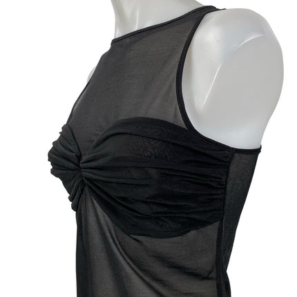 Reformation Rose Black Mesh Sheer Bustier Sleeveless Knit Cami Tank Top Size S