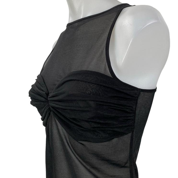 Reformation Rose Black Mesh Sheer Bustier Sleeveless Knit Cami Tank Top Size S
