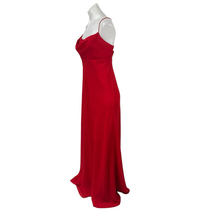 Chelsea NItes Red Cowl Neck Sleeveless Cami Camisole Tank Maxi Prom Dress Sz 12