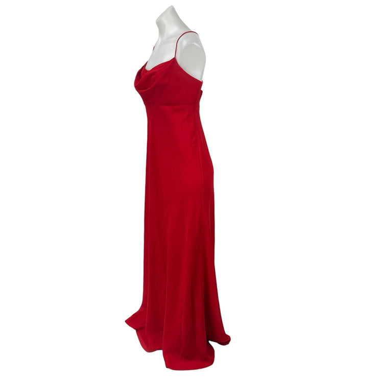 Chelsea NItes Red Cowl Neck Sleeveless Cami Camisole Tank Maxi Prom Dress Sz 12
