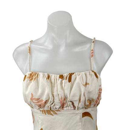 ASTR The Label Claramae Cream Sleeveless Cutout Cami Tank A Line Mini Dress S