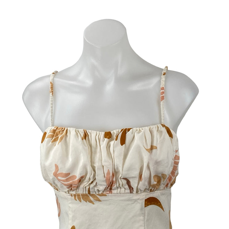 ASTR The Label Claramae Cream Sleeveless Cutout Cami Tank A Line Mini Dress S
