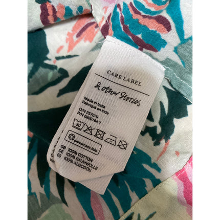 & Other Stories Green Tropical Hawaiian Bahama Button Down Shirt Tunic Dress 8