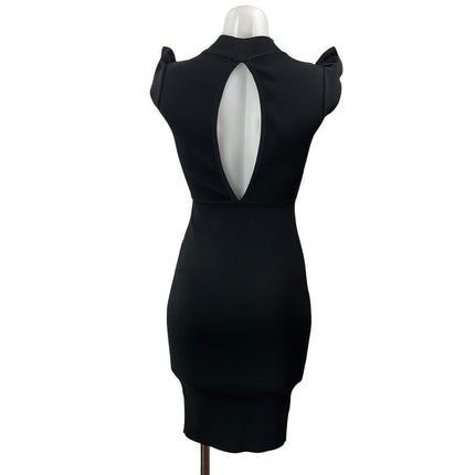 Akira Chicago Black Label Women's Black Sleeveless Ruffles Mini Bodycon Dress S