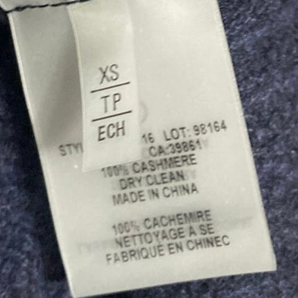 Elie Tahari 100% Cashmere Blue Turtleneck Long Sleeve Knit Sweater Top Size XS
