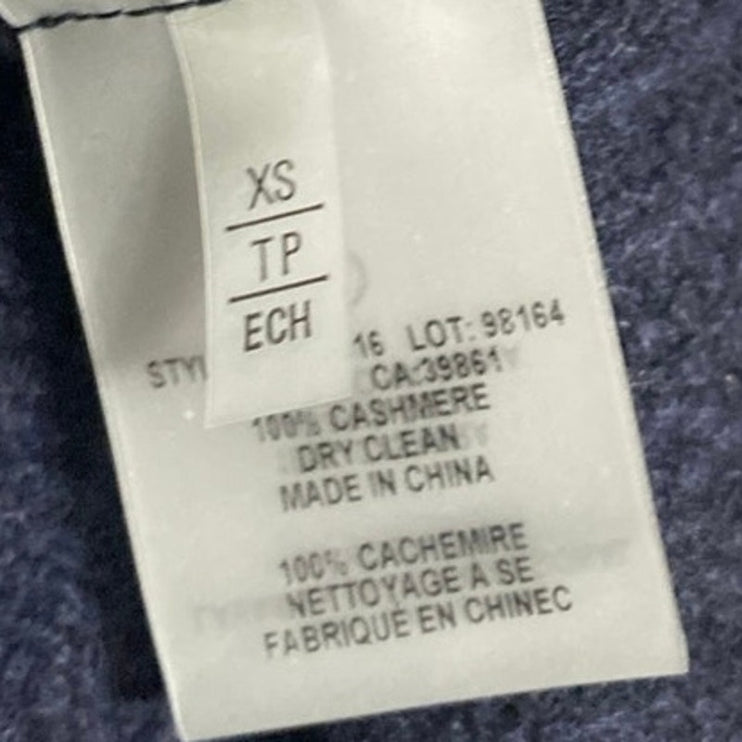 Elie Tahari 100% Cashmere Blue Turtleneck Long Sleeve Knit Sweater Top Size XS