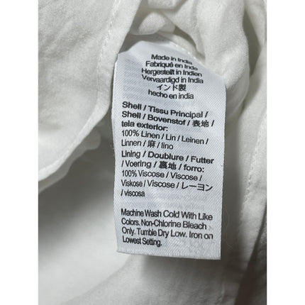 J.Crew 100% Linen Women's White Sleeveless Button Down Mini Shift Shirt Dress S
