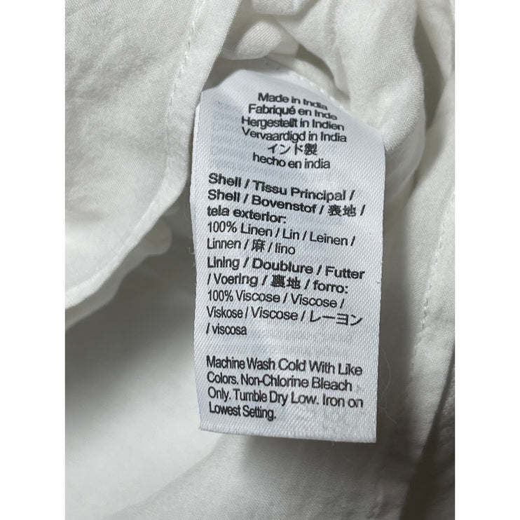 J.Crew 100% Linen Women's White Sleeveless Button Down Mini Shift Shirt Dress S