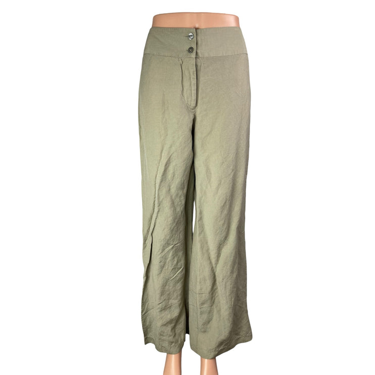 East 5th Women's Gray Linen High Waisted Palazzo Wide Leg Trousers Pants Size 10