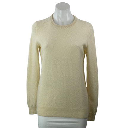 C By Bloomingdale Women's Yellow 100% Cashmere Crew Neck Sweater Top Size M